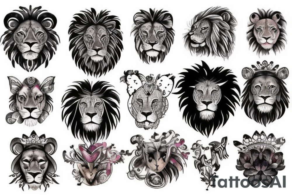 head lion tattoo idea