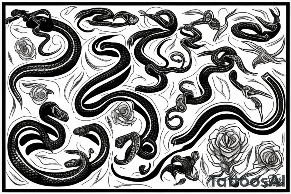 black  snake tattoo idea