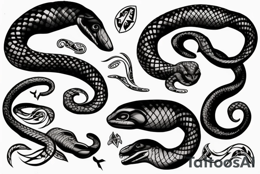 black  snake tattoo idea