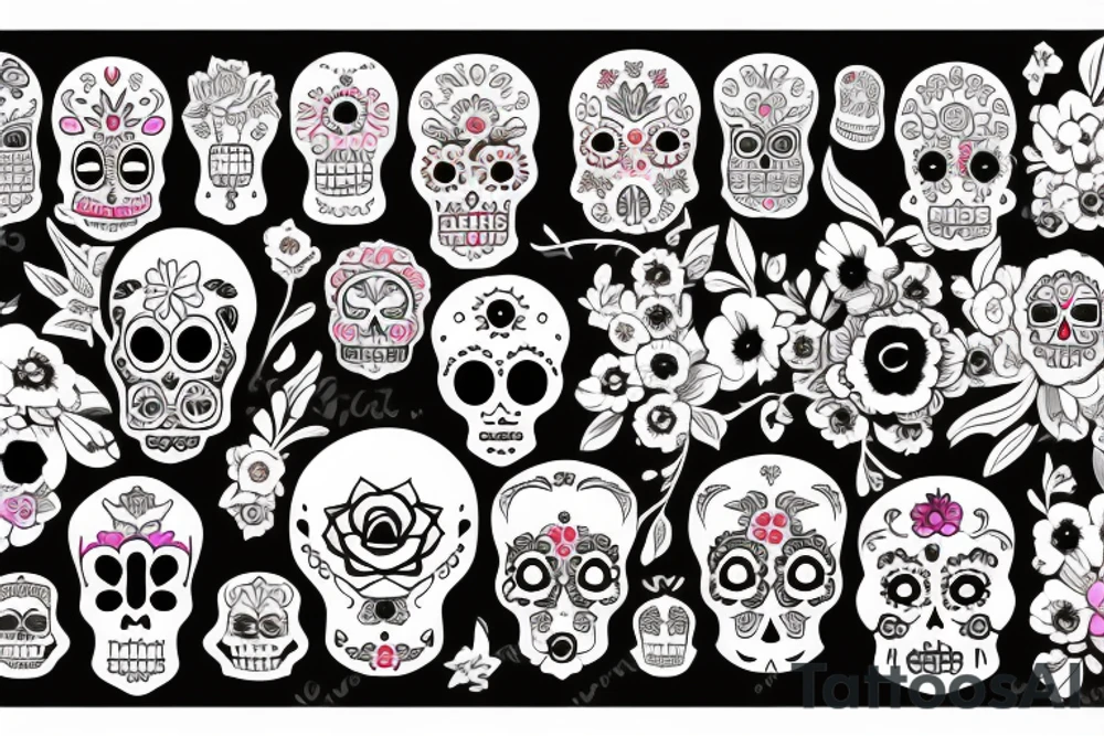 girl dia de los muertos tattoo idea