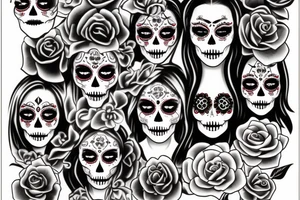 girl dia de los muertos tattoo idea