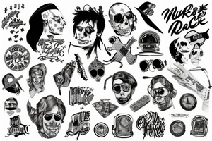 muzyka rock and roll tattoo idea
