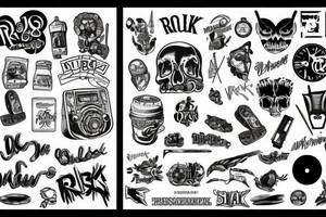 muzyka rock and roll tattoo idea