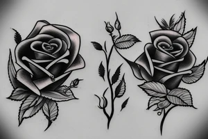 Couple tattoos dated 4 years a rose to represent growth initials w and m tattoo idea