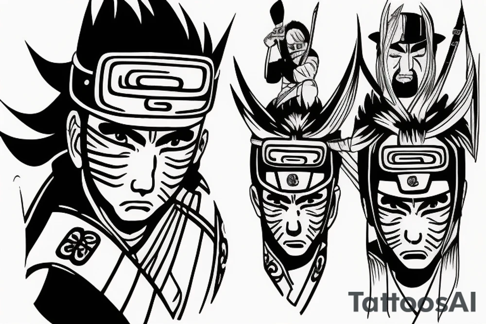 Samurai naruto sword mask tattoo idea