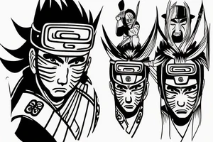 Samurai naruto sword mask tattoo idea