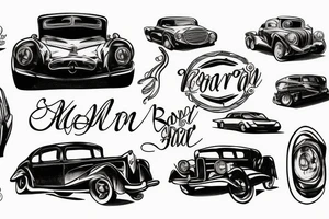 car on the road tattoo idea
