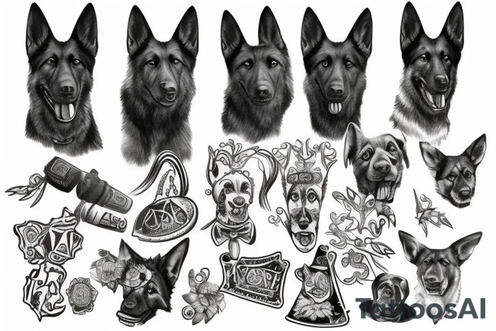 German sheppard tattoo idea