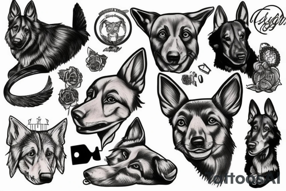 German sheppard tattoo idea