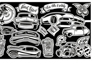 car on the road tattoo idea