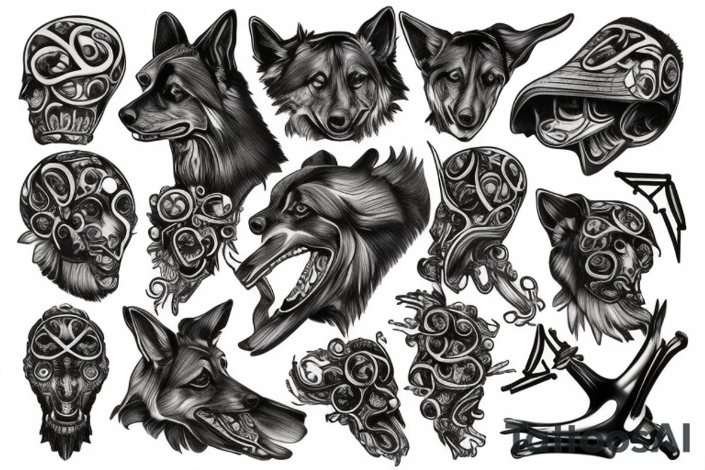 German sheppard tattoo idea