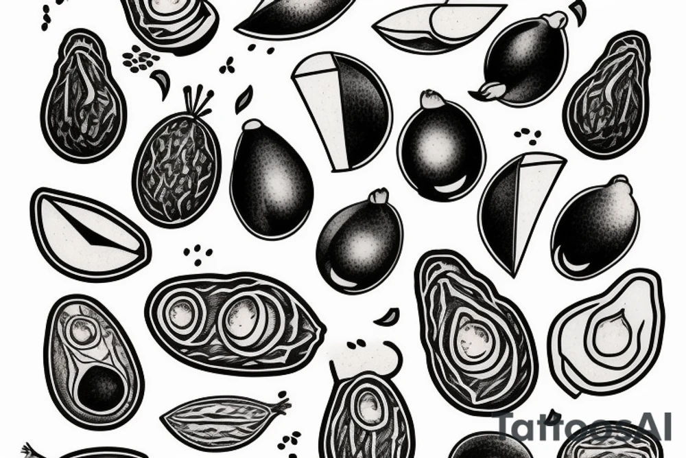 Funny Avocado tattoo idea