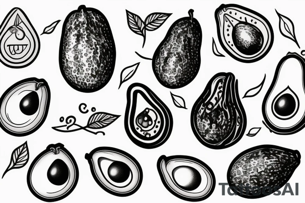 Funny Avocado tattoo idea