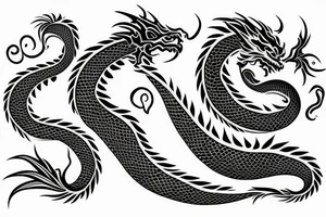 unusual dragon with flowers tattoo idea