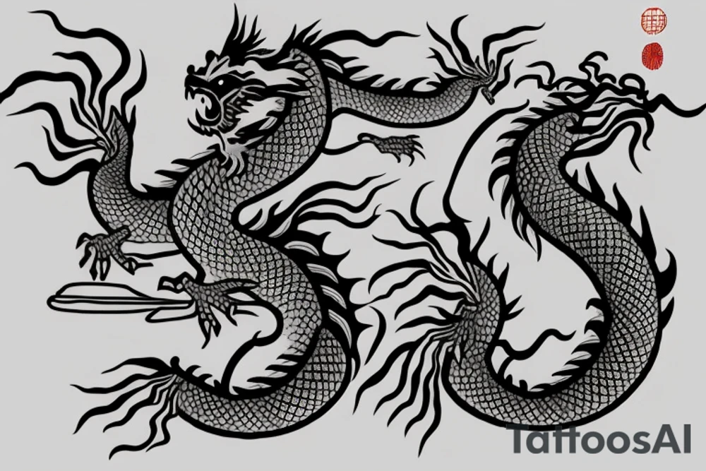 Chinese dragon on forearm tattoo idea
