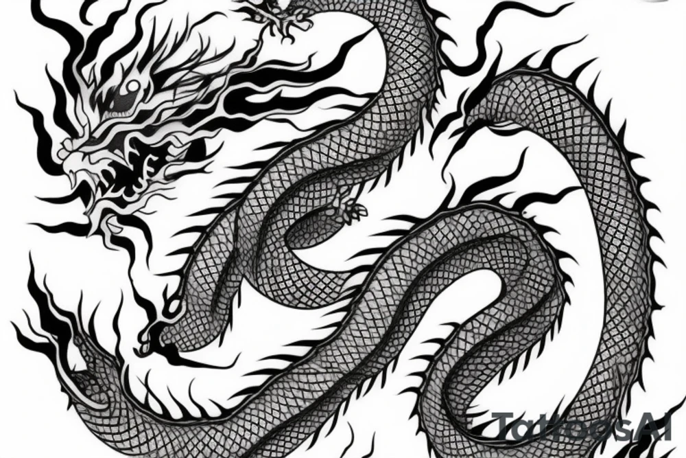 Chinese dragon on forearm tattoo idea