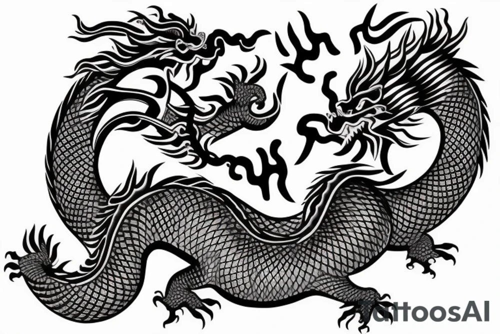 Chinese dragon on forearm tattoo idea