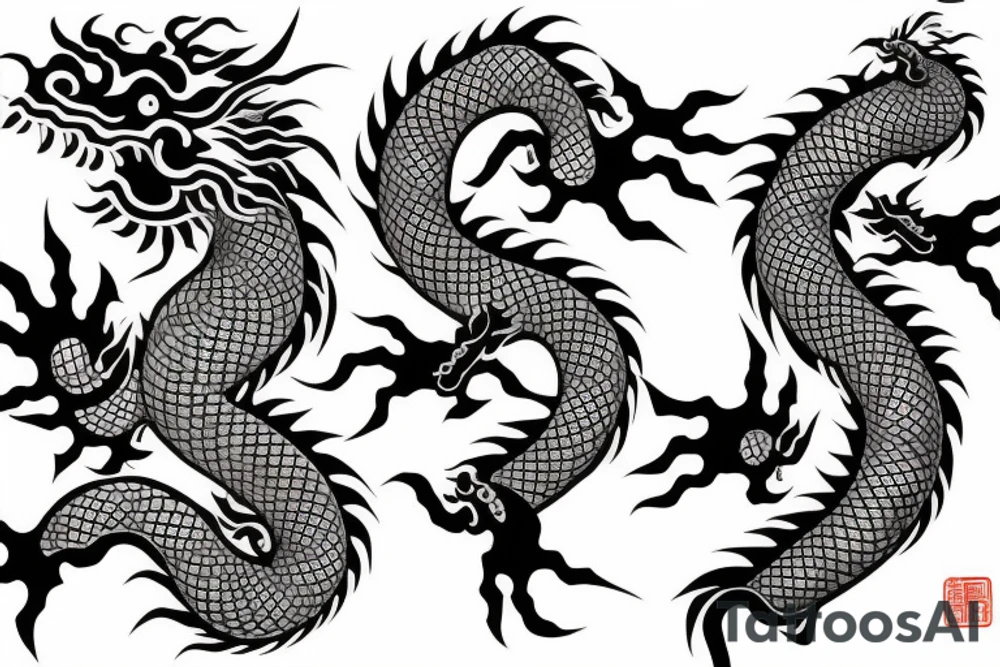 Chinese dragon on forearm tattoo idea