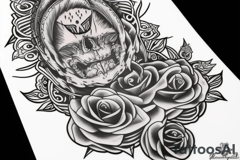 Lwa z koroną i pazurami tattoo idea