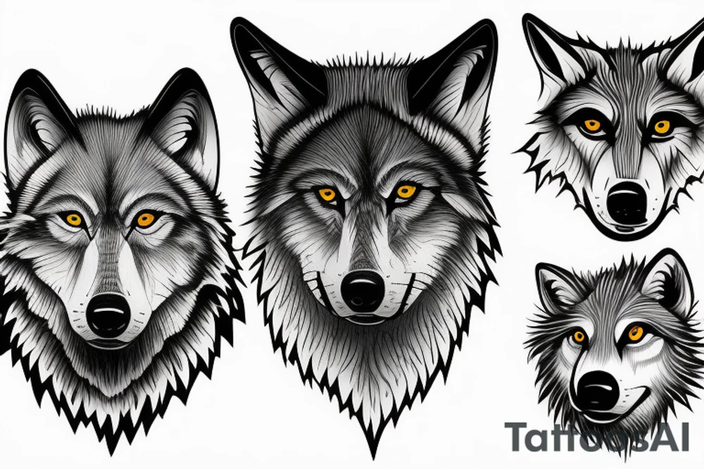 Pack of wolves tattoo idea