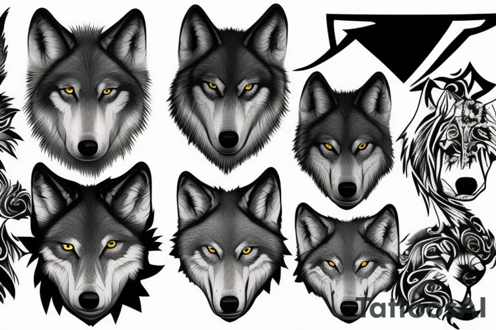 Pack of wolves tattoo idea
