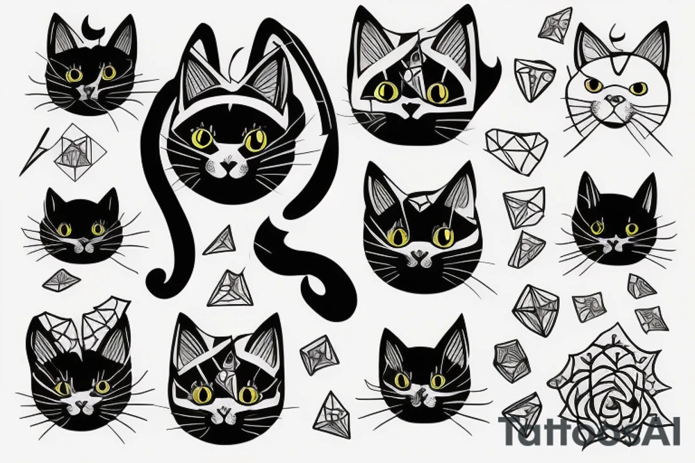 black cat tattoo idea