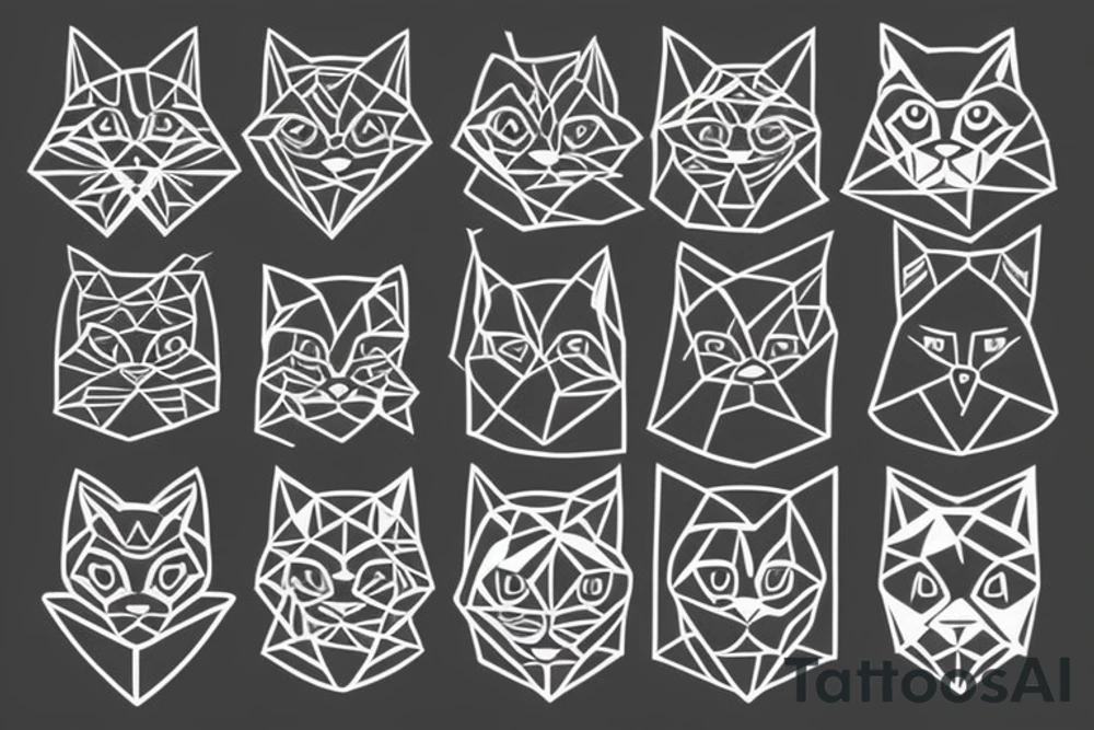 geometric cat tattoo idea