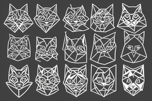 geometric cat tattoo idea