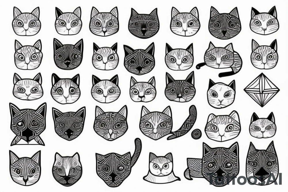 geometric cat tattoo idea