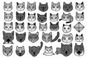 geometric cat tattoo idea