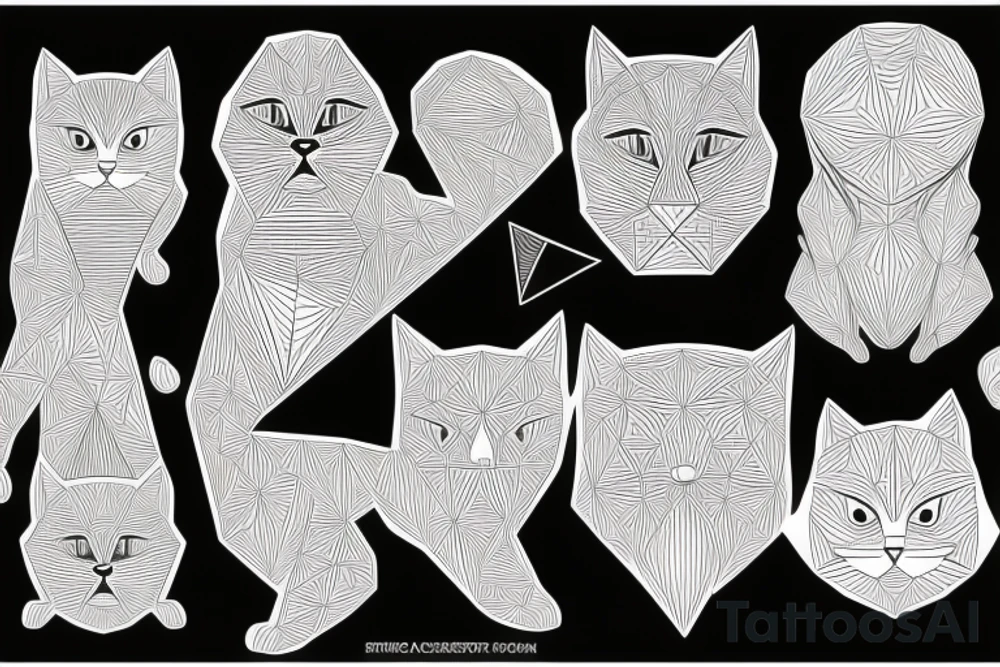 geometric cat consisting only of geometric solids tattoo idea geometric cat consisting only of geometric solids tattoo idea