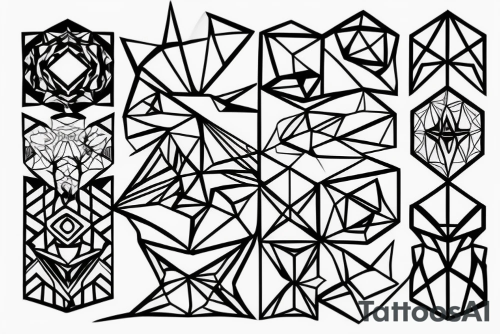 geometric cat consisting only of geometric solids tattoo idea geometric cat consisting only of geometric solids tattoo idea