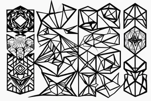 geometric cat consisting only of geometric solids tattoo idea