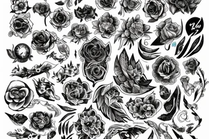 Konwalie z zegarem i kalendarzem tattoo idea