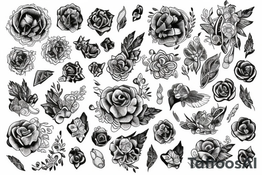 Konwalie z zegarem i kalendarzem tattoo idea