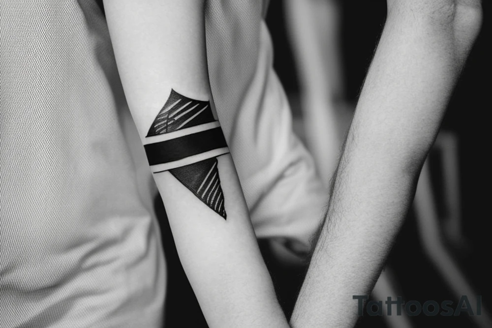 a black armband with a writing on it tattoo idea