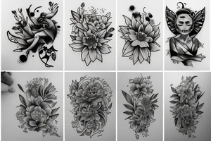 Bee and flowers tattoo idea