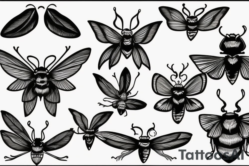 death moth in old broken mirror tattoo idea