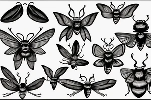 death moth in old broken mirror tattoo idea