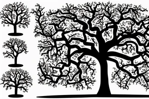 oak tree consisting of digits tattoo idea