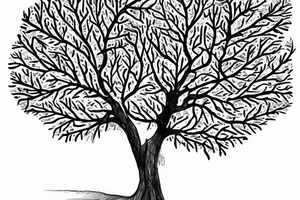 oak tree consisting of digits tattoo idea