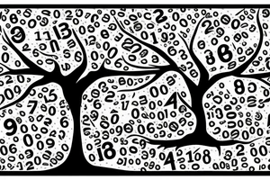 an oak tree with numbers instead of leafs tattoo idea