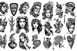 Greek mythology, charismatic person, brave, hard-workind tattoo idea