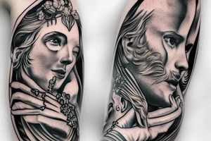 Greek mythology, charismatic person, brave, hard-workind, sleeve tattoo idea