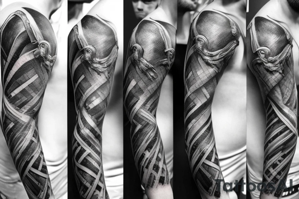 Greek mythology, charismatic man, brave, hard-workind, sleeve tattoo idea