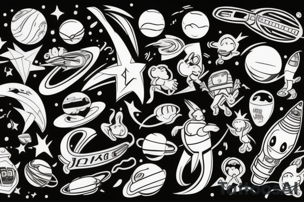 Space jam tattoo idea