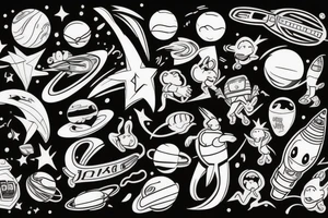 Space jam tattoo idea