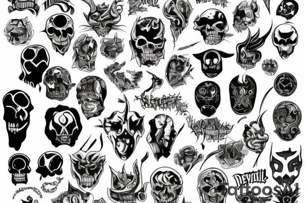 666 devil tattoo idea