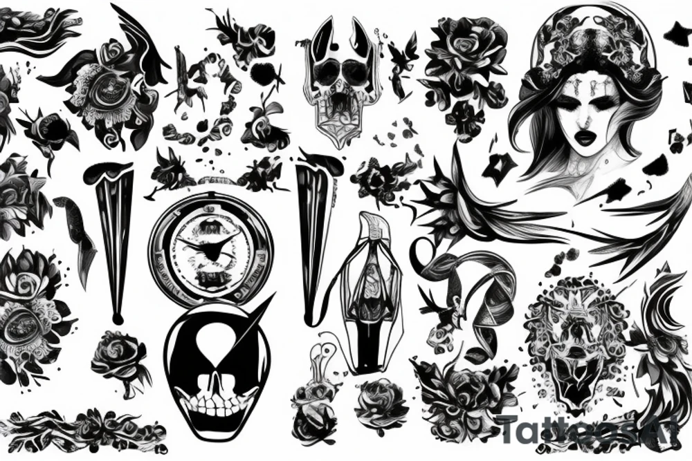 Zegar i starożytność tattoo idea