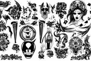 Zegar i starożytność tattoo idea